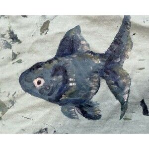 VTG Y2K Comfort Colors S T-Shirt Cute Goldfish Tee Hand Painted TN Artist